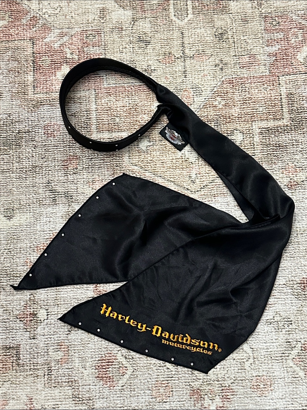 Woman’s Harley Davidson Head Band With “Silk Like” Bandana Tie